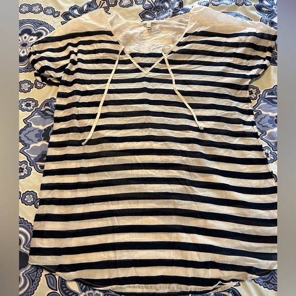 J. Crew 100% Cotton Short Sleeve Swimsuit Coverup Size Medium - Picture 1 of 4